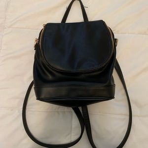 Black leather Mini backpack